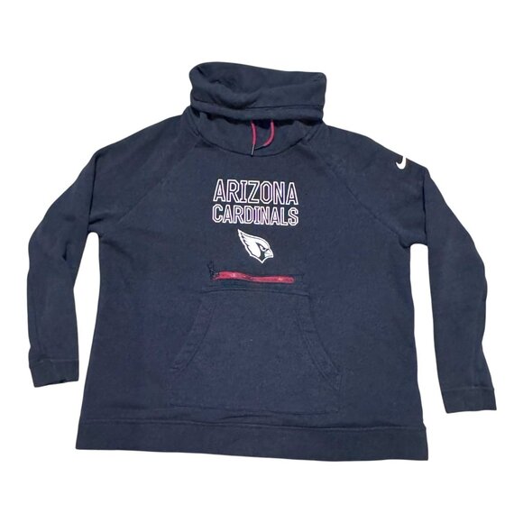 Arizona Cardinals Nike NFL Sweatshirt L Black Hoodie Pullover Kangaroo Pocket - Picture 1 of 6